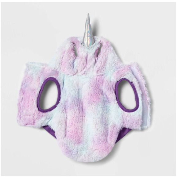 New Unicorn Halloween Pet Dog Cat Costume Pink Purple Aqua Tie Dye Size Small - Picture 4 of 5